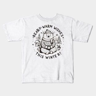 Bear-y Warm Wishes this Winter! Kids T-Shirt